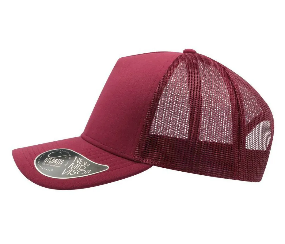 Atlantis AT083 - Casquette 5 Panneaux Visière en Jersey