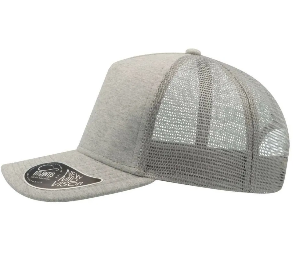 Atlantis AT083 - Casquette 5 Panneaux Visière en Jersey