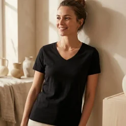 B&C BC045 - Tee shirt Femme Col V en Coton Biologique