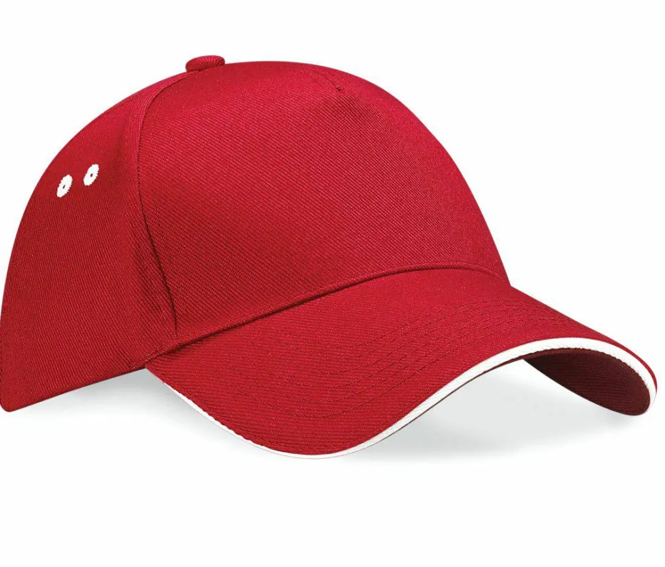 Beechfield BC15C - Casquette Contrastée 5 Panneaux avec Visière Sandwich