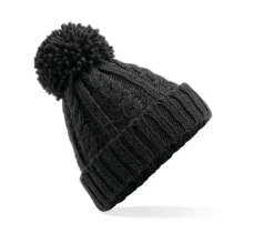 BEECHFIELD BF480 - Bonnet Douillet en Laine avec Pompon et Suprafleece