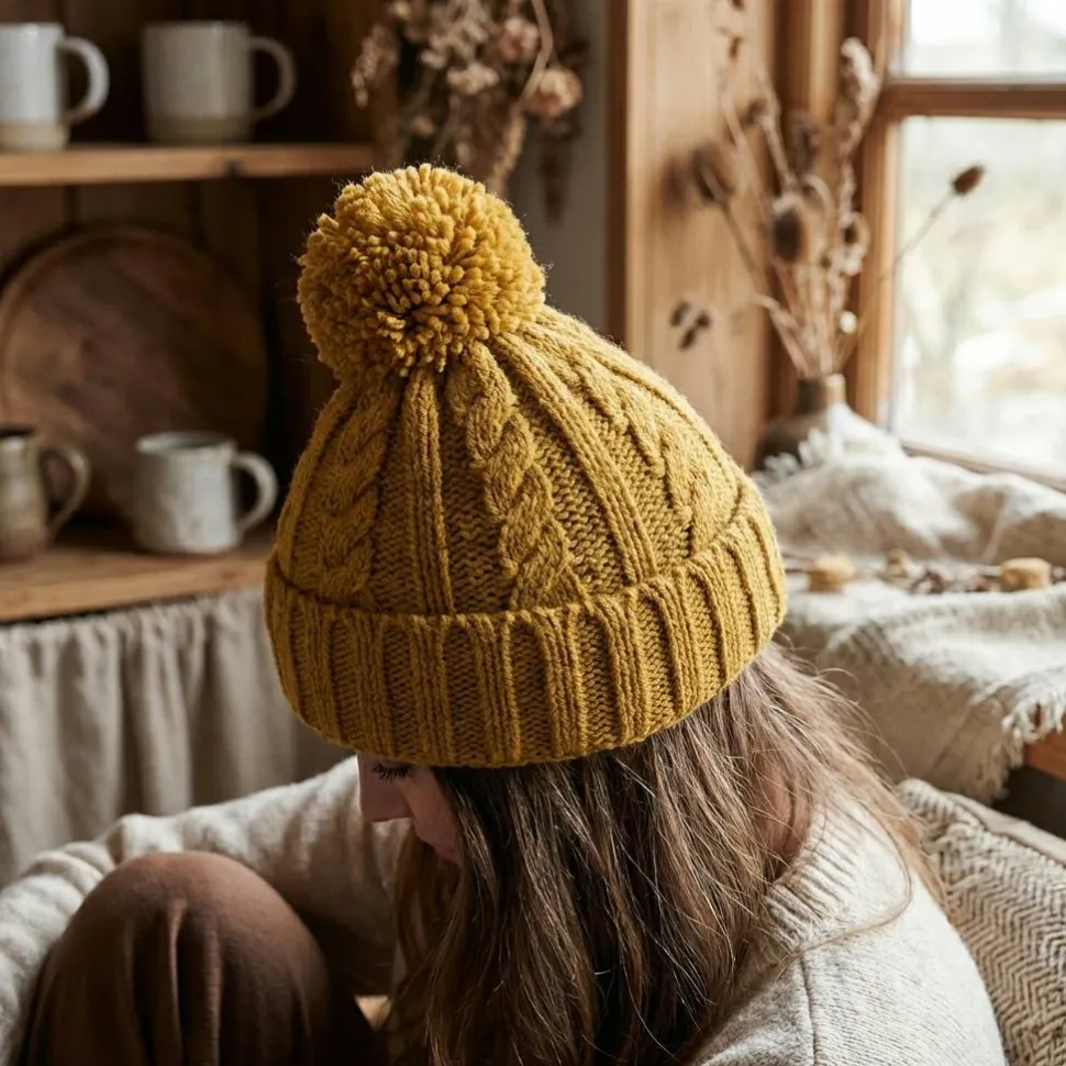 BEECHFIELD BF480 - Bonnet Douillet en Laine avec Pompon et Suprafleece