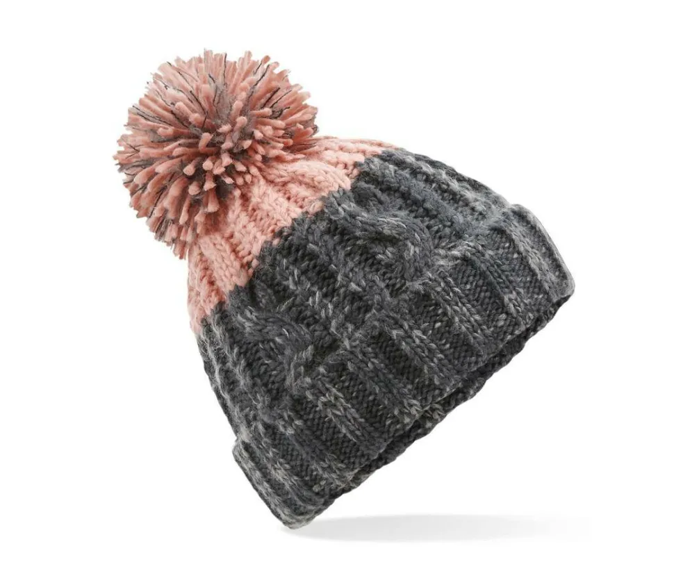 Beechfield BF437 - Bonnet Douillet à Maille Torsadée Bicolore