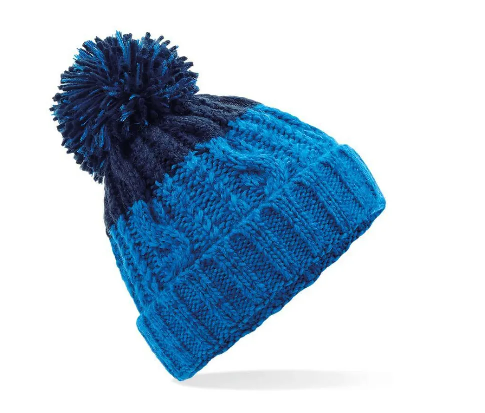 Beechfield BF437 - Bonnet Douillet à Maille Torsadée Bicolore