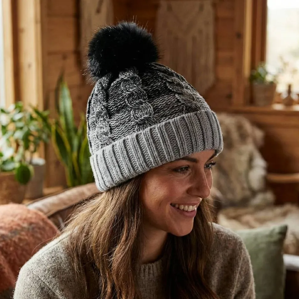 Beechfield BF459 - Bonnet Douillet à Pompon en Laine Synthétique