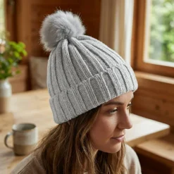 Beechfield BF413 - Bonnet Verbier grosse maille Pop Pom