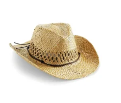 Beechfield BF735 - Chapeau Western en Paille Naturelle Beechfield