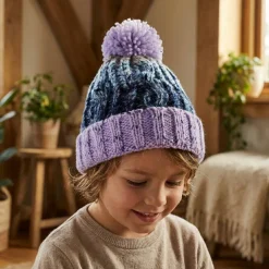 Beechfield BF486B - Bonnet enfant Corkscrew avec pompon