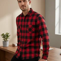 BUILD YOUR BRAND BY031 - Chemise Flanelle Confort et Style Authentique