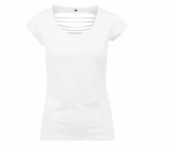 BUILD YOUR BRAND BY035 - T-shirt femme dos lacéré