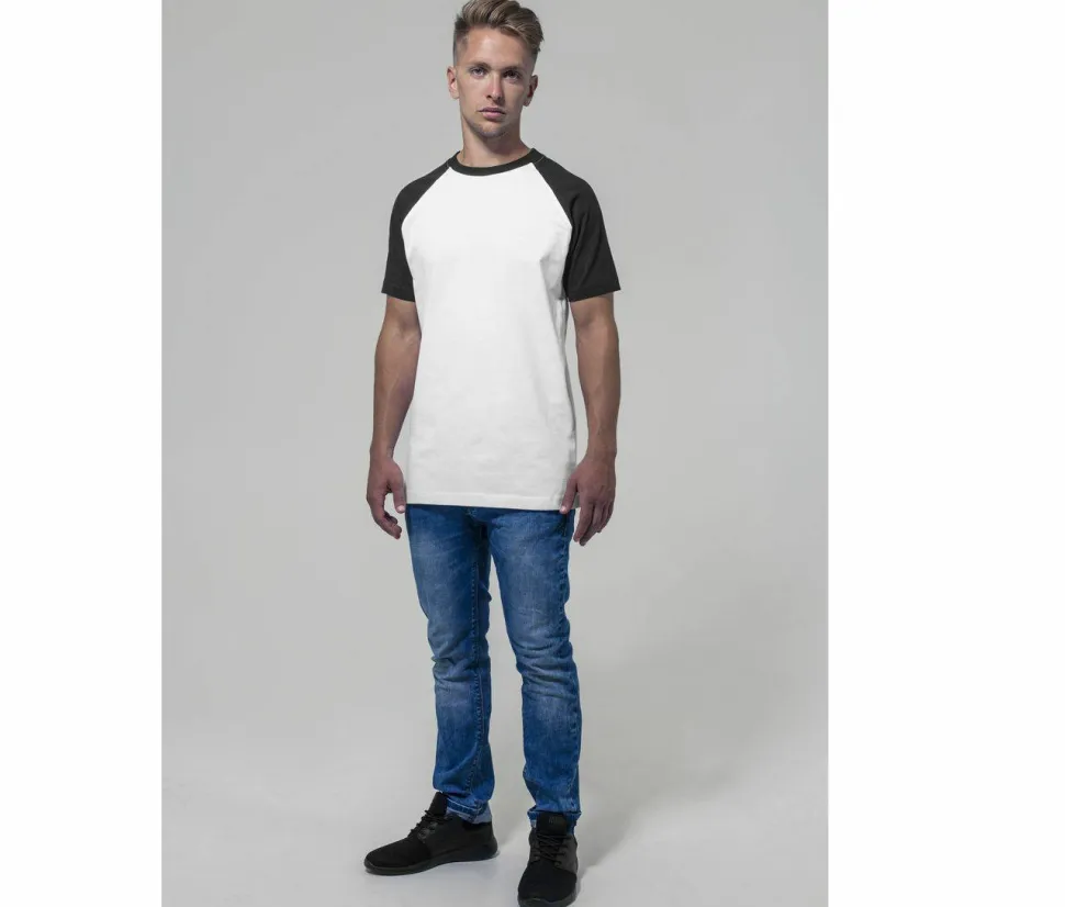 BUILD YOUR BRAND BY007 - T-shirt Baseball Confort et Style Moderne