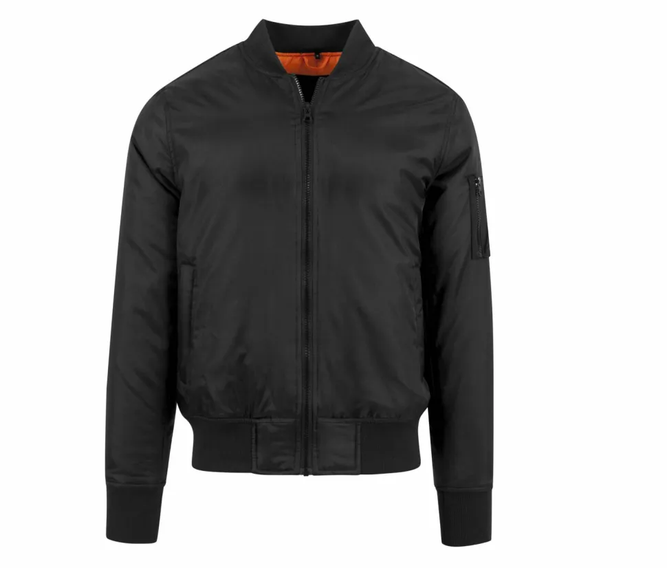 BUILD YOUR BRAND BY030 - Veste Bomber Moderne et Élégante en Nylon