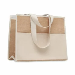 CAMPO DE GELI Sac shopping en toile et jute - GiftRetail MO6160