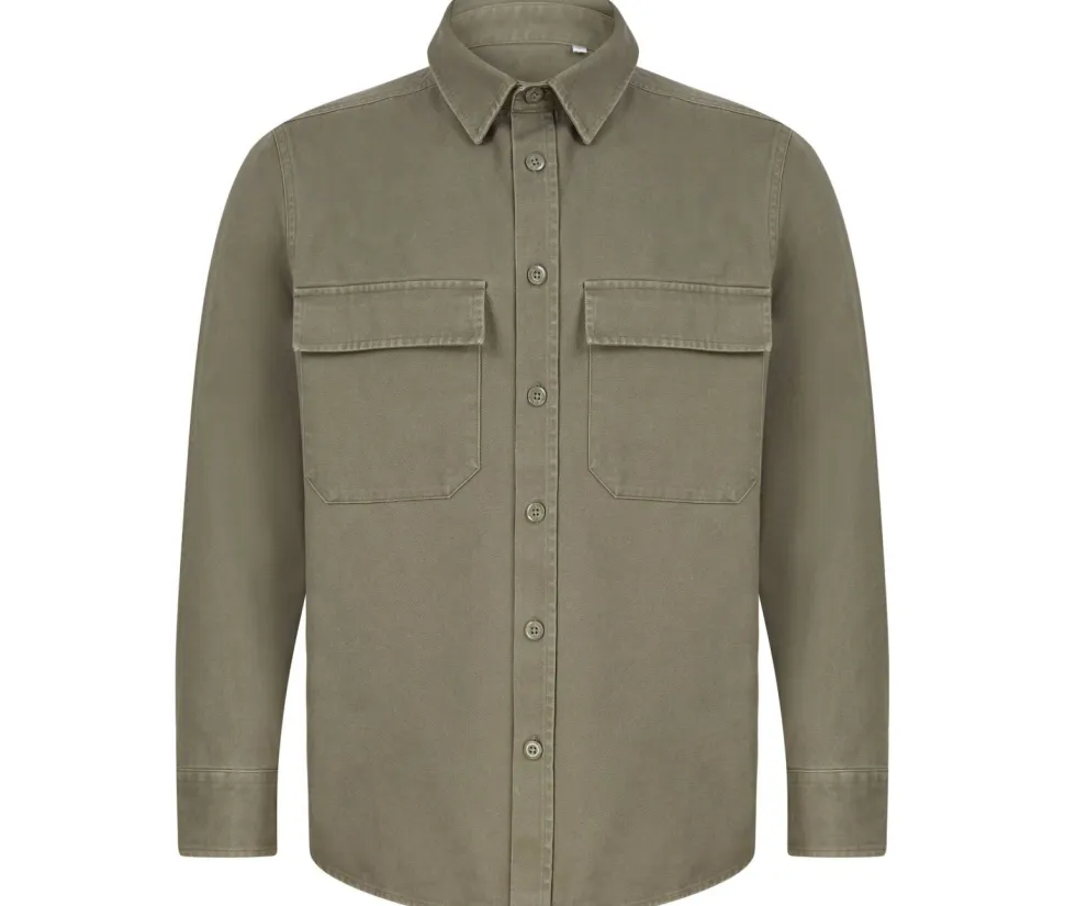 Front Row FR054 - Chemise Surchemise en Coton avec Poches à Rabat
