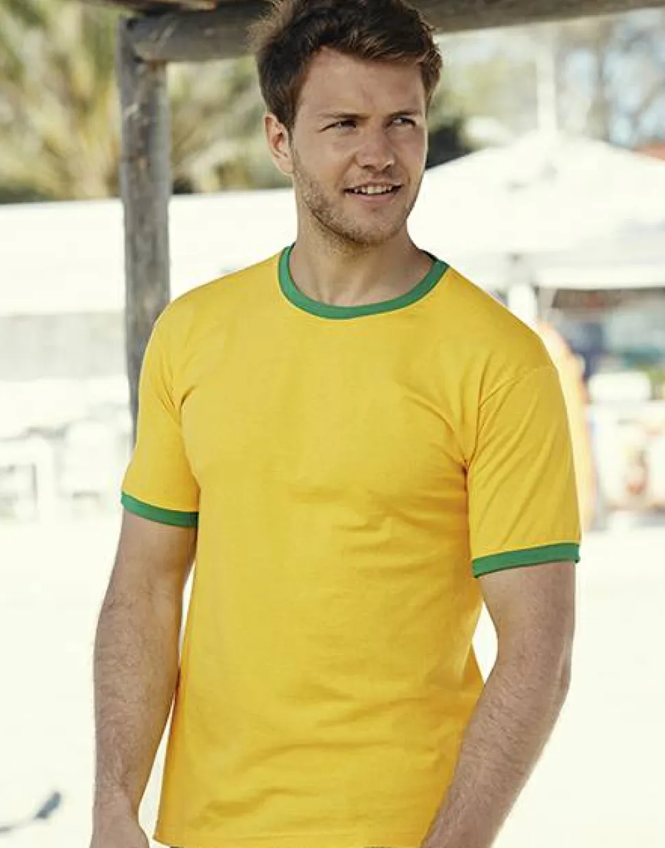 Fruit of the Loom 61-168-0 - T-shirt Contrasté en Coton Belcoro