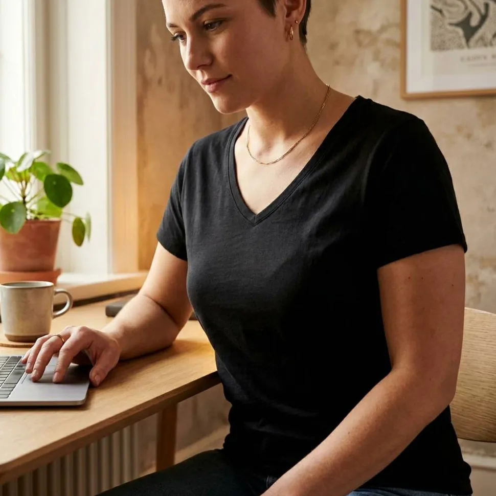 Fruit of the Loom SC601 - Tee Shirt Col V Femme