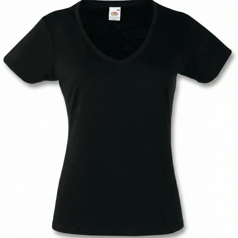 Fruit of the Loom SS047 - T-shirt Col V pour femme