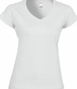Gildan GI64V00L - T-shirt Femme Col V en Coton Doux