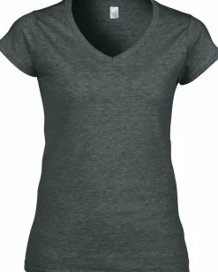 Gildan GI64V00L - T-shirt Femme Col V en Coton Doux