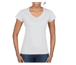 Gildan GN647 - T-Shirt Femme Col V 100% Coton