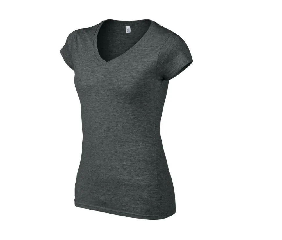 Gildan GN647 - T-Shirt Femme Col V 100% Coton