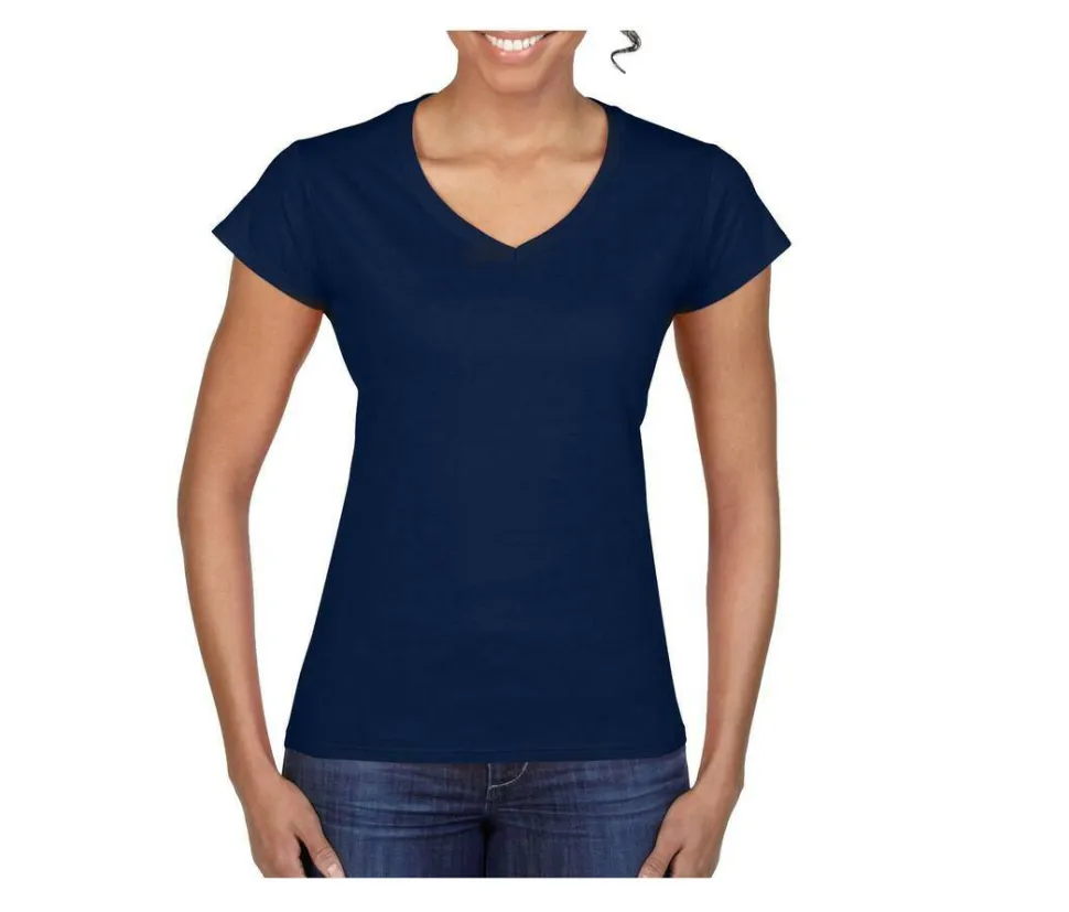 Gildan GN647 - T-Shirt Femme Col V 100% Coton