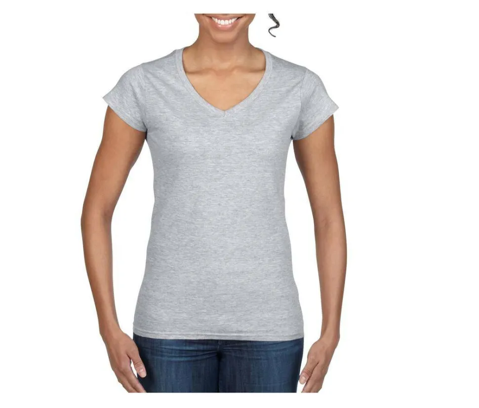 Gildan GN647 - T-Shirt Femme Col V 100% Coton