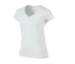 Gildan GN647 - T-Shirt Femme Col V 100% Coton