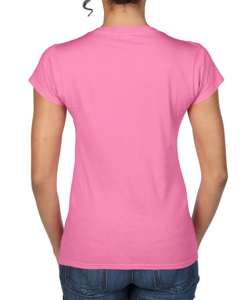 Gildan 64V00L - T-Shirt Femme Col V 100% Coton