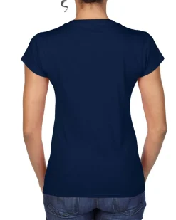 Gildan 64V00L - T-Shirt Femme Col V 100% Coton