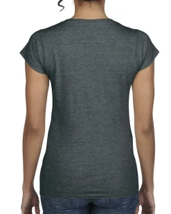 Gildan 64V00L - T-Shirt Femme Col V 100% Coton