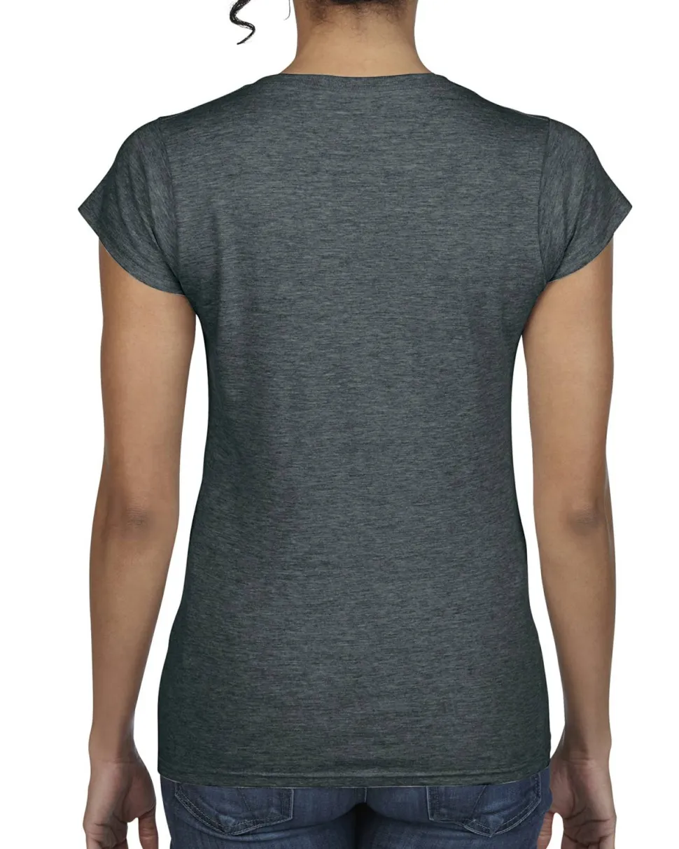 Gildan 64V00L - T-Shirt Femme Col V 100% Coton