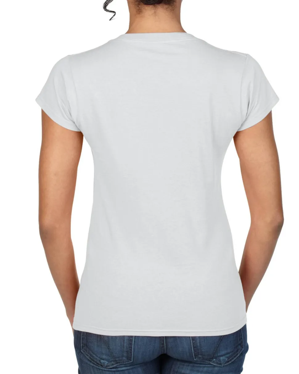 Gildan 64V00L - T-Shirt Femme Col V 100% Coton