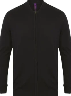 Henbury H718 - Cardigan Bomber Tricoté Unisexe Élégant