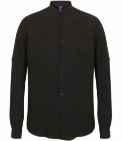 Henbury H592 - Mandarin Roll Sleeve Anti-Bac Wicking Shirt
