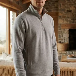 Henbury H842 - Sweat-shirt col zippé unisexe