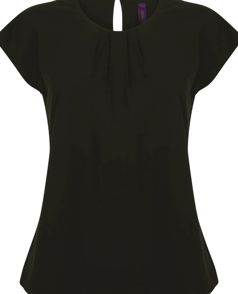 Henbury H597 - Top col plissé femme