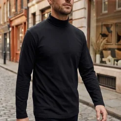 Henbury HY020 - T-Shirt Manches Longues Homme Col Roulé