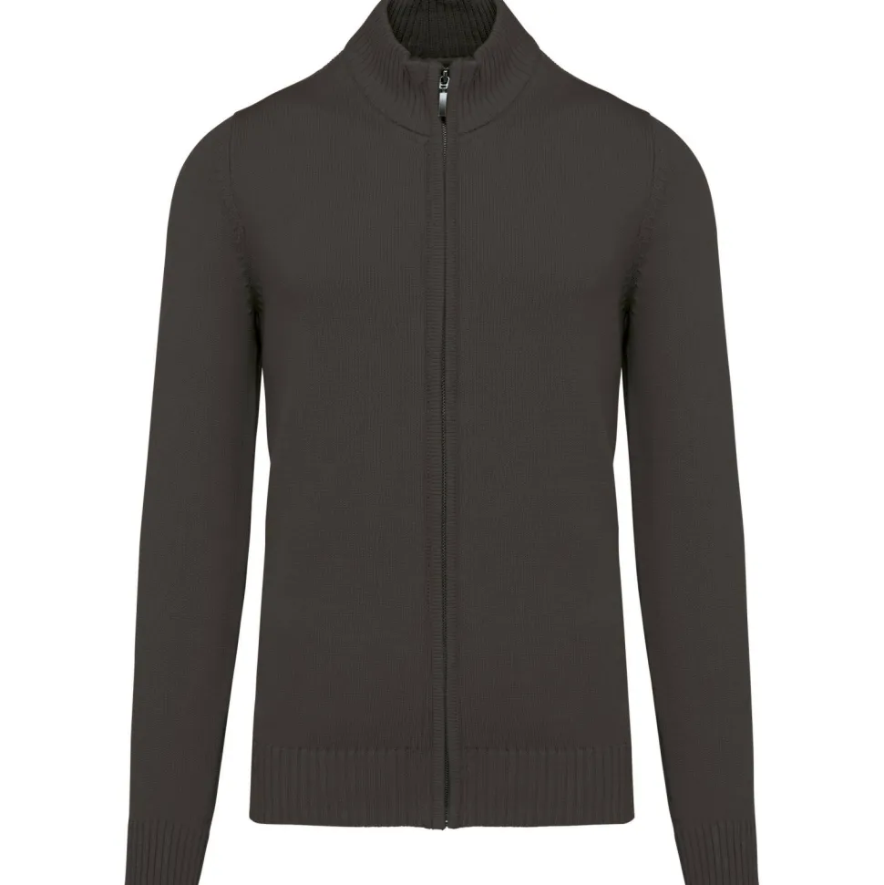 Kariban K971 - Cardigan Homme à Zip Complet en Coton Élégant