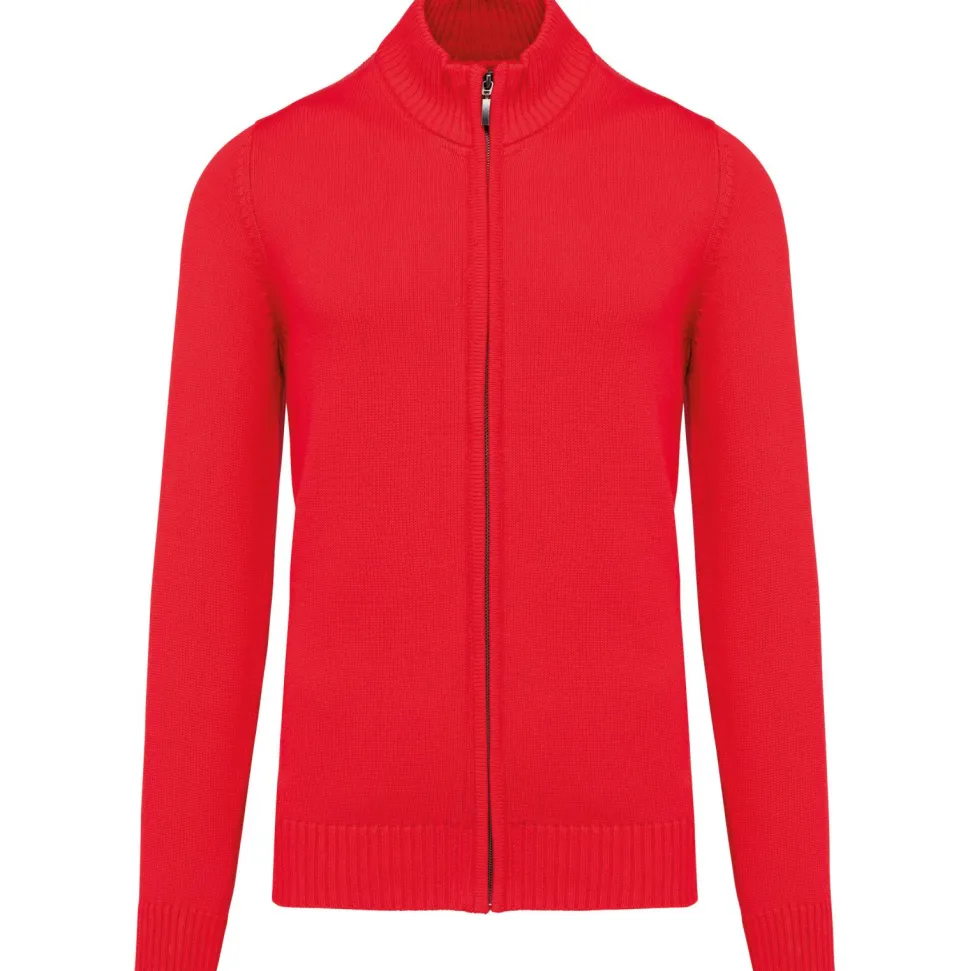 Kariban K971 - Cardigan Homme à Zip Complet en Coton Élégant