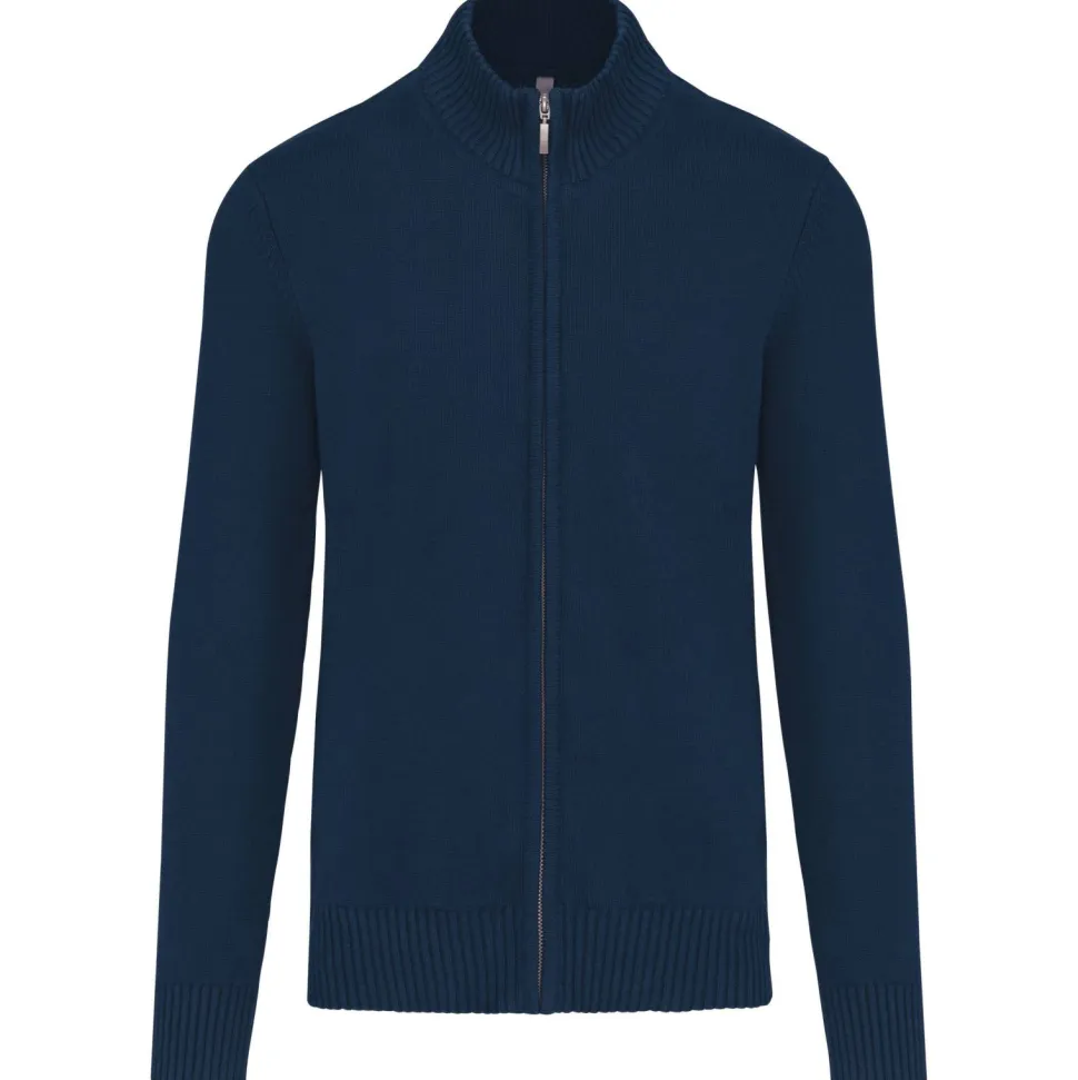 Kariban K971 - Cardigan Homme à Zip Complet en Coton Élégant