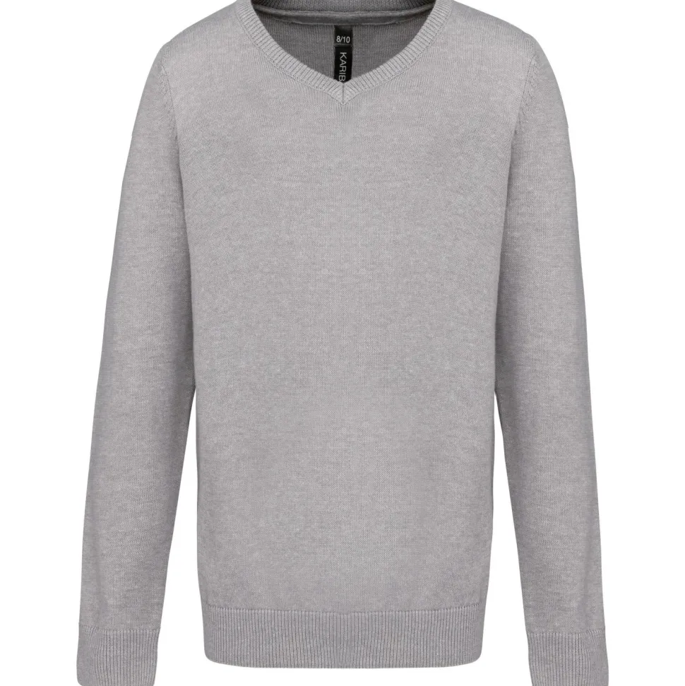 Kariban K9109 - Pull Enfant Col V en Coton et Acrylique Doux