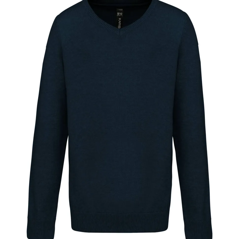 Kariban K9109 - Pull Enfant Col V en Coton et Acrylique Doux