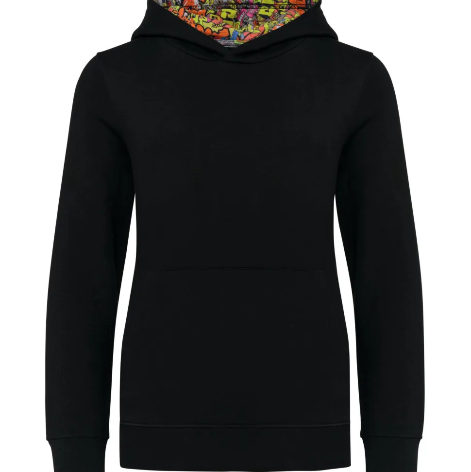 Kariban K4014 - Sweat-shirt à capuche contrastée à motifs enfant unisexe