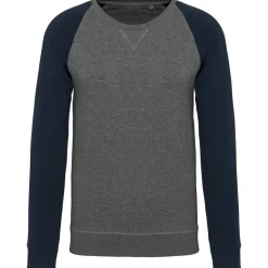 Kariban K491 - Sweat-shirt BIO bicolore col rond manches raglan homme