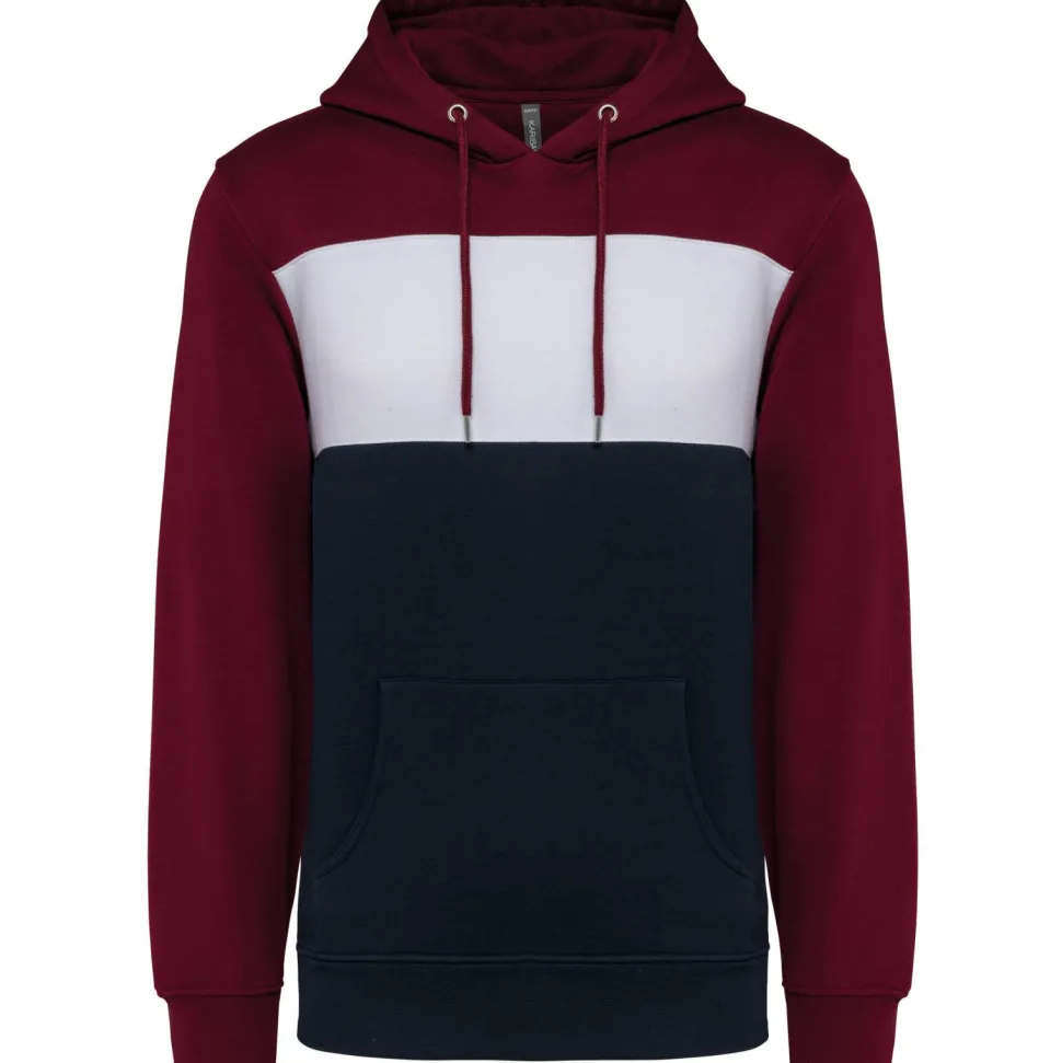 Kariban K4016 - Sweat-shirt tricolore à capuche unisexe