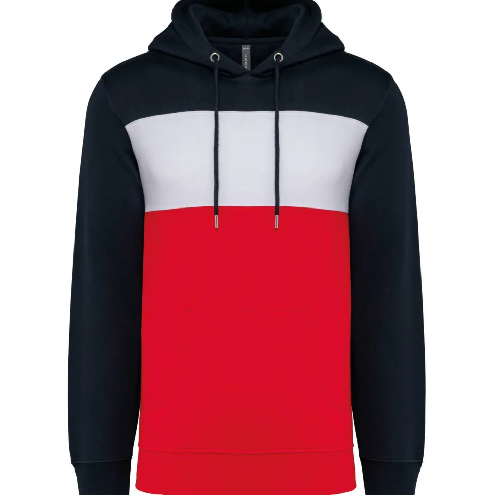 Kariban K4016 - Sweat-shirt tricolore à capuche unisexe