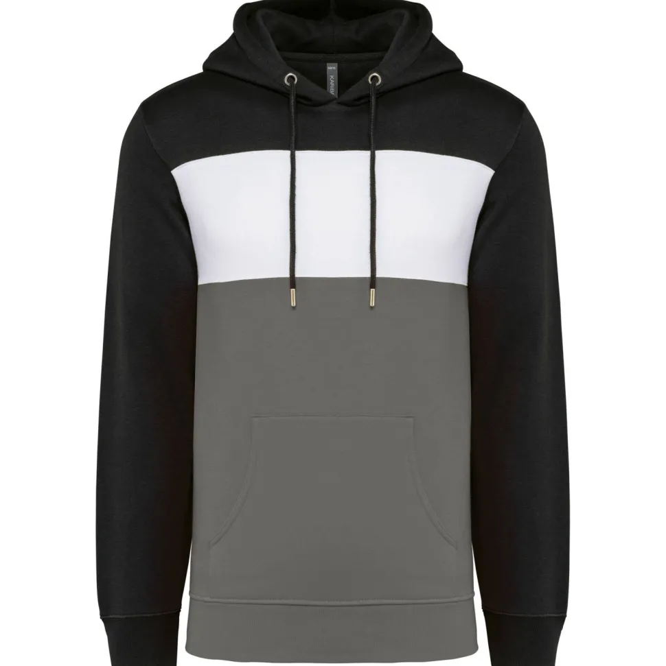 Kariban K4016 - Sweat-shirt tricolore à capuche unisexe