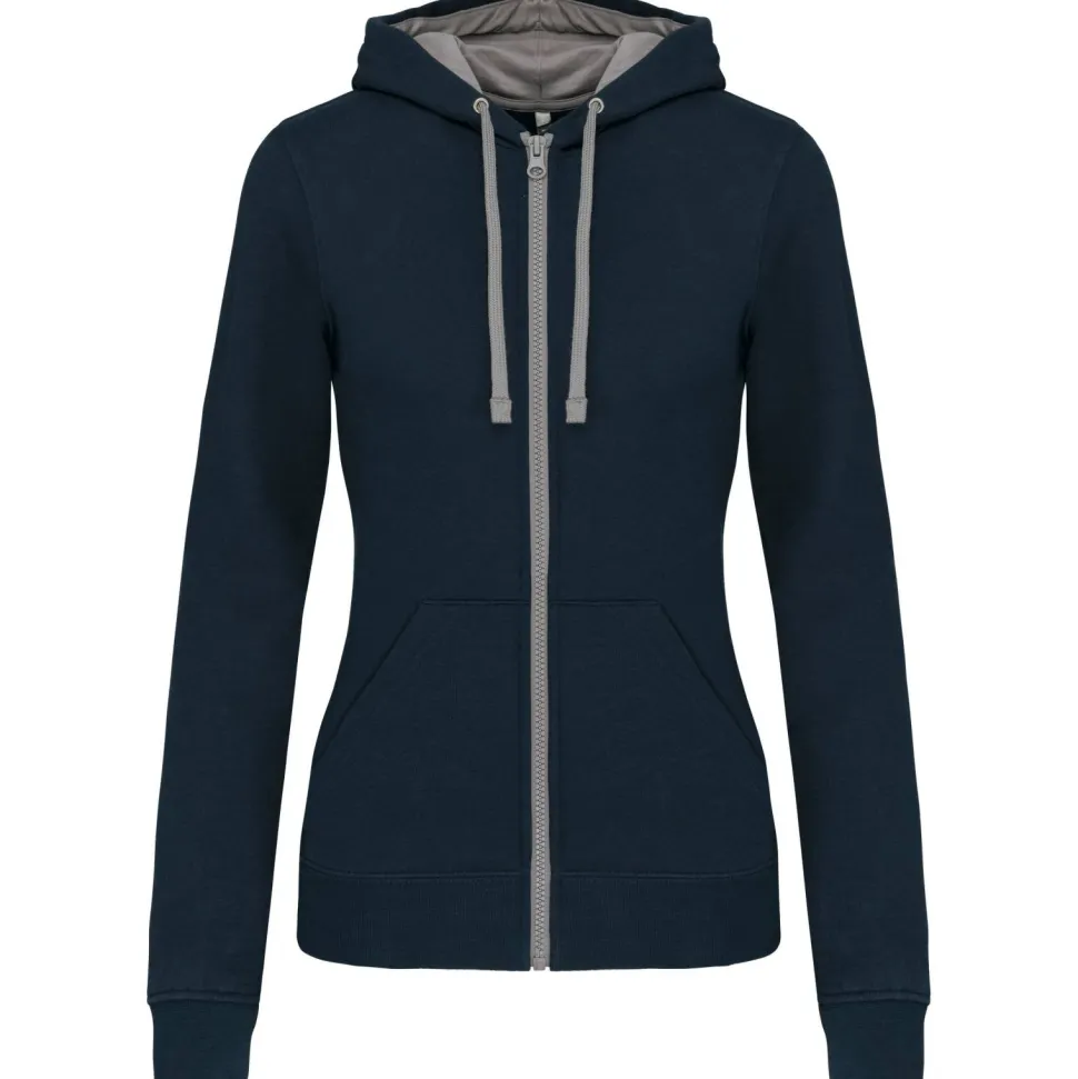 Kariban K467 - Sweat-shirt zippé capuche contrastée femme
