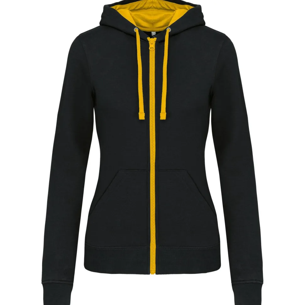 Kariban K467 - Sweat-shirt zippé capuche contrastée femme
